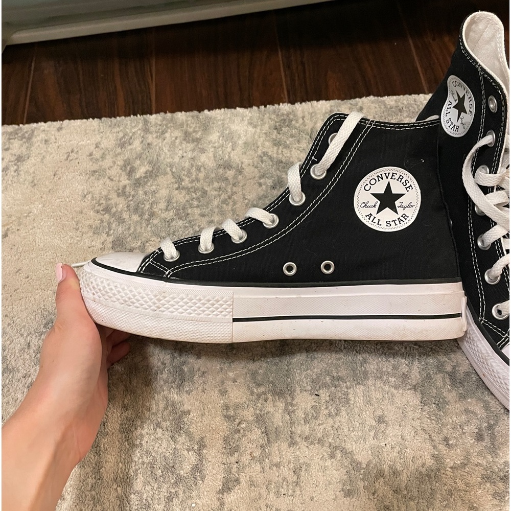 Black platform converse chuck taylor womens size 8